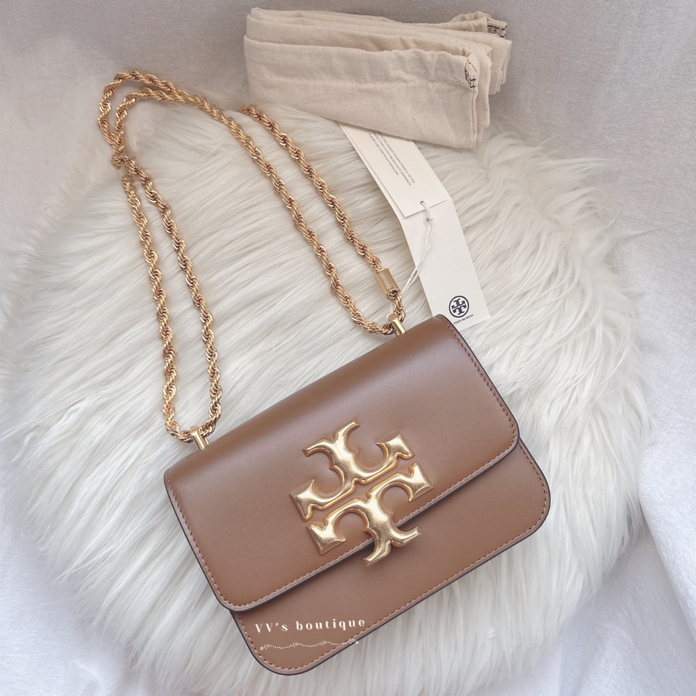 NWT Tory Burch Eleanor Small Shoulder Bag Moose Brown 73589